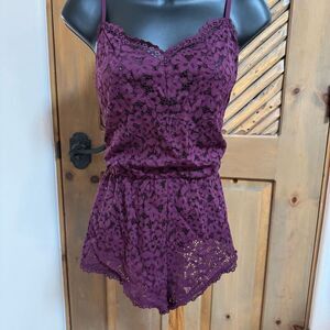 NWOT Victoria’s Secret plum purple lace teddy M
